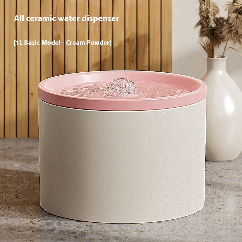Additional view of Ceramic cat water fountain and replacement filters