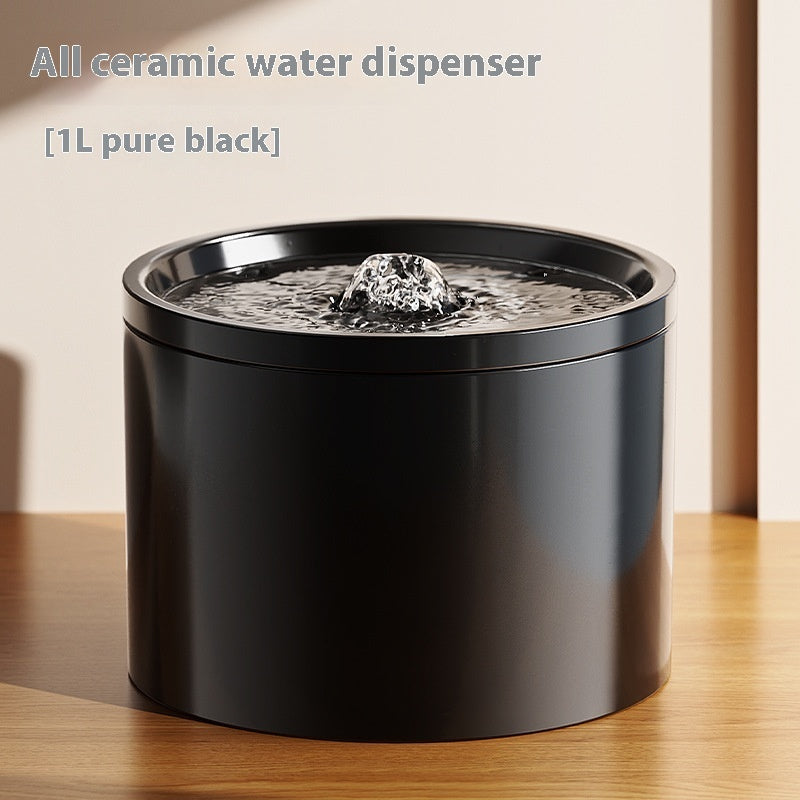 Additional view of Ceramic cat water fountain and replacement filters
